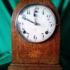 Edwardian oak cased lancet clock
