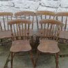 Set of 6 Victorian elm kitchen chairs.