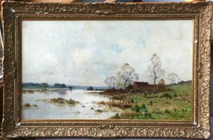 Pierre Emmanuel Eugene Damoye. (1847-1916) HUGE Oil on Canvas