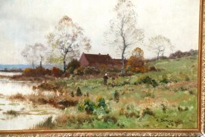 Pierre Emmanuel Eugene Damoye. (1847-1916) HUGE Oil on Canvas