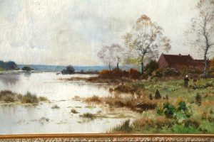 Pierre Emmanuel Eugene Damoye. (1847-1916) HUGE Oil on Canvas