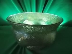 Loetz Papillion creta candia Fruit Bowl.