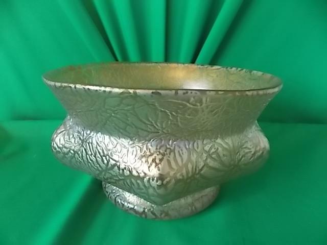 Loetz Papillion creta candia Fruit Bowl. Large selection of Loetz glass