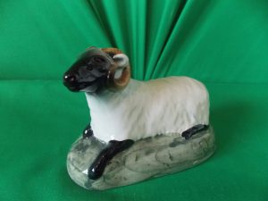 Rare Victorian Staffordshire Black faced Ram