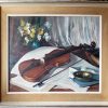 Ferenc Vardeak (1897-1971) Oil on Canvas Still life Violin