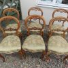 Set six Victorian walnut dining chairs