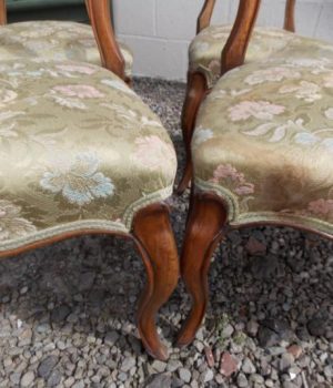 Set six Victorian walnut dining chairs