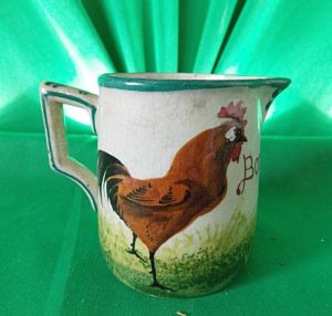 Scottish Wemyss ware cream jug, (Bon Jour) Brown Cockerel. Worldwide Dispatch.