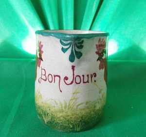 Scottish Wemyss ware cream jug, (Bon Jour) Brown Cockerel.