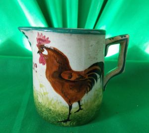 Scottish Wemyss ware cream jug, (Bon Jour) Brown Cockerel.