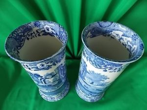 Pr Victorian Copeland Spode Cylinder vases