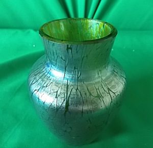 Loetz Papillion and creta oil slick vase