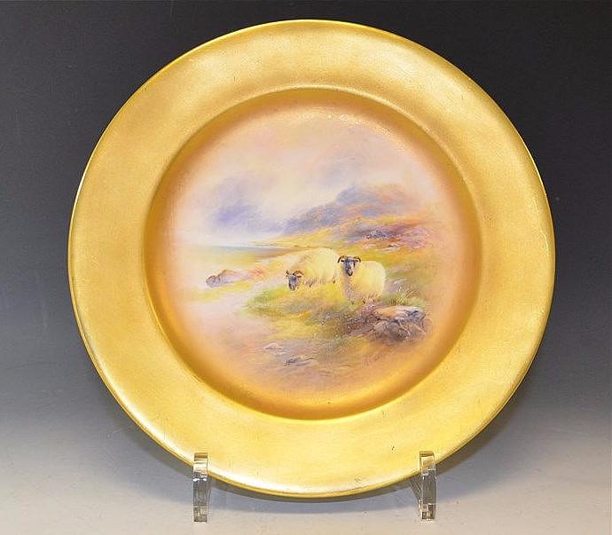 Royal Worcester plate, signed Harry Davis,