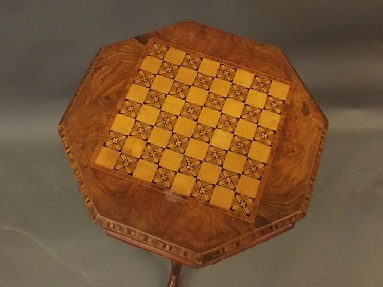 A Victorian parquetry inlaid trumpet table