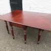 Victorian Six leg drop leaf mahogany dining table.