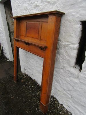 Victorian orange oak fire suround