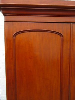 Victorian three door mahogany mirror door wardrobe