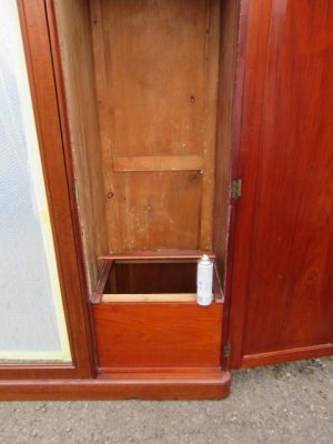 Victorian three door mahogany mirror door wardrobe