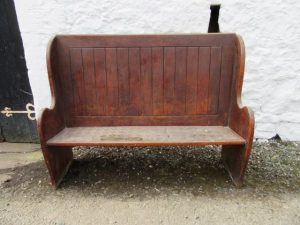 Victorian High back oak bench
