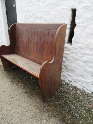 Victorian High back oak bench