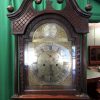 18th cent Georgian Scottish carved oak brass face grandfather clock