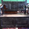 Victorian oak monks bench