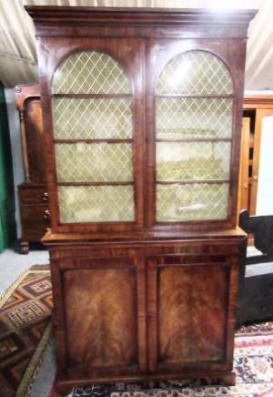 Regency two door mahogany bookcase