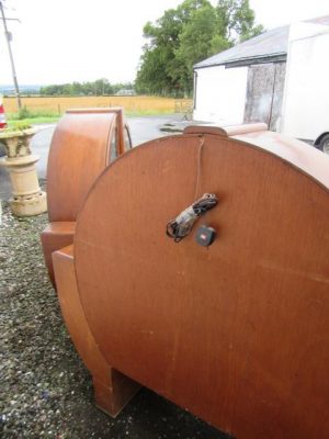 Pr 20th century walnut art deco cabinets
