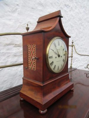 Georgian mahogany pagoda top double fusee bracket clock