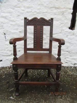 Victorian carved oak wainscot chair