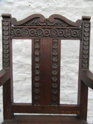 Victorian carved oak wainscot chair