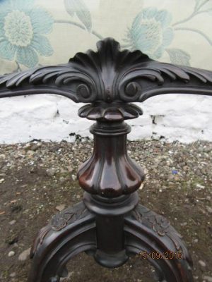 Victorian carved rosewood and tapestry fire screen