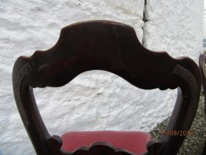Set four carved mahogany dining chairs