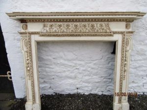 Regency period pine-gesso fire surround