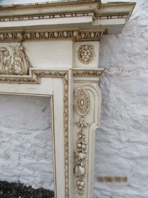 Regency period pine-gesso fire surround