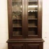 Late Victorian mahogany stained two door bookcase on base