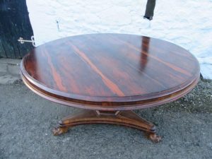 Victorian rosewood tilt top centre table.