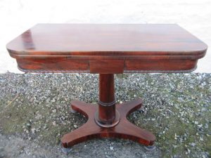 Regency rosewood fold over card table.