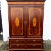 Georgian inlaid mahogany linen press