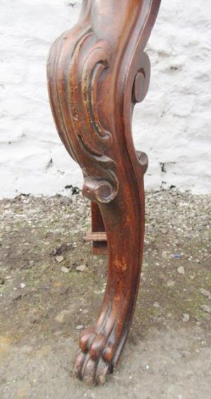 Victorian carved oak console table.