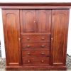 Victorian combination mahogany wardrobe