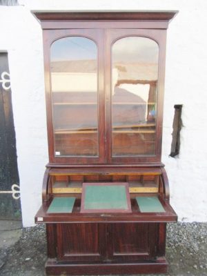 Victorian mahogany cylinder bookcase