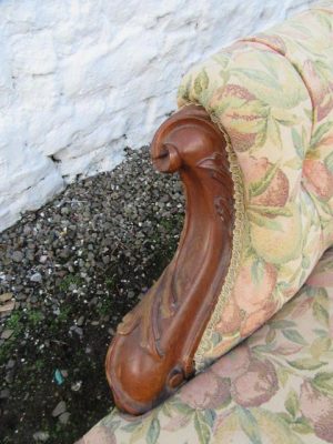 Victorian rosewood framed chaise lounge.