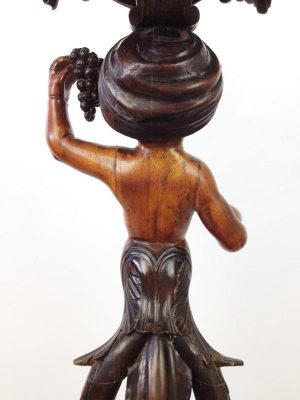 19th Century Italian Carved Walnut Torchere / Plant Stand