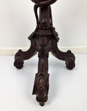 19th Century Italian Carved Walnut Torchere / Plant Stand