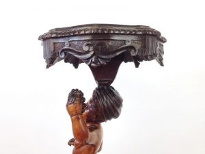 19th Century Italian Carved Walnut Torchere / Plant Stand