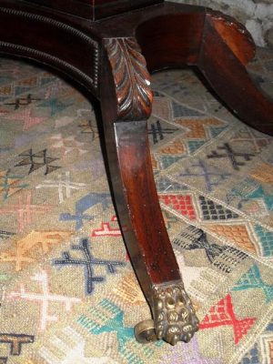 William 1V rosewood pedestal foldover card table