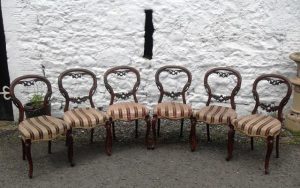 Set of 6 Victorian mahogany balloon back chairs