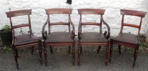 Set of 4 Early Victorian dining chairs
