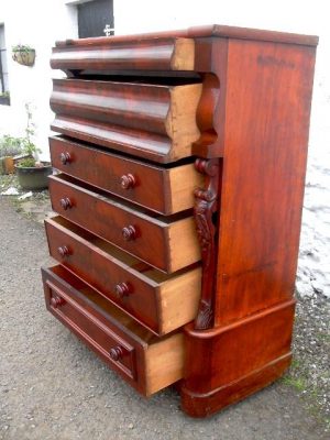 Victorian Scottish mahogany OG chest of drawers.